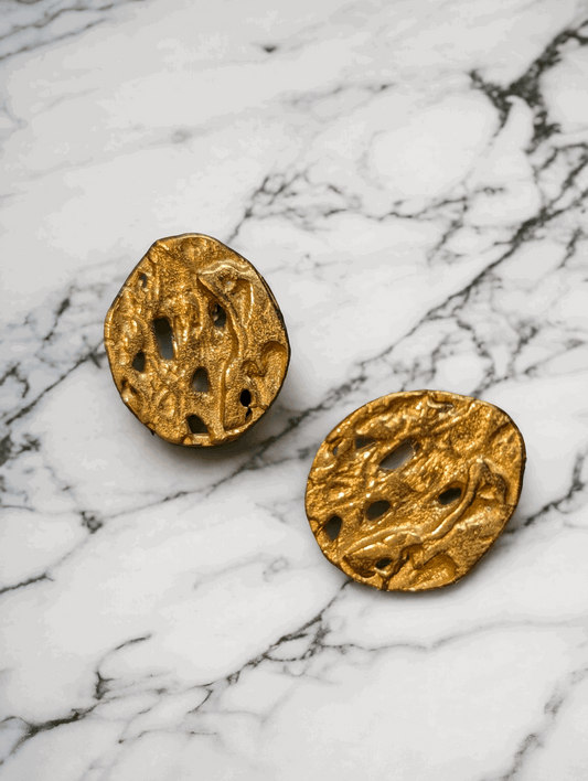 18K Hollow Circle Earrings - YuuJewels