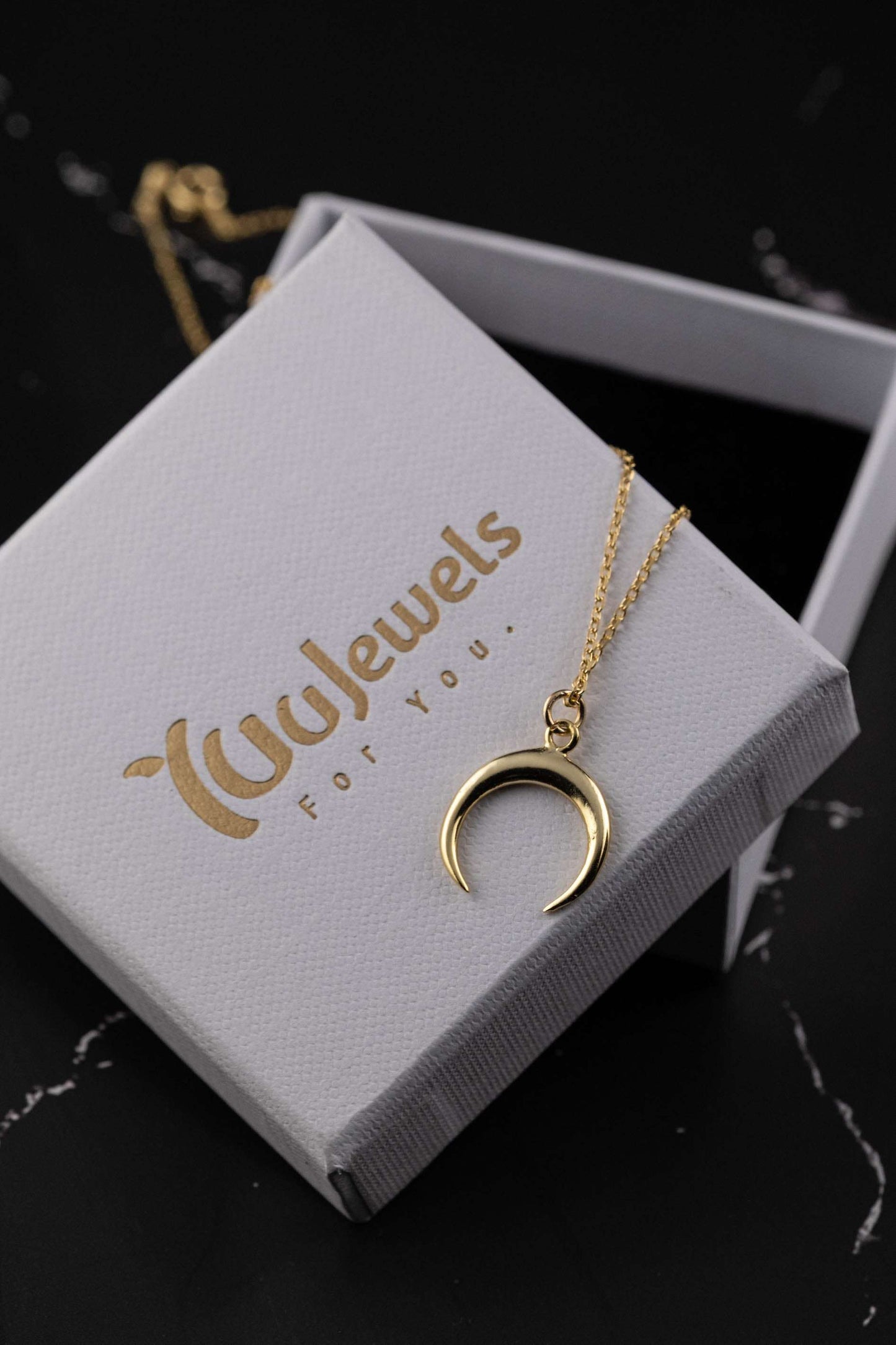 Crescent Moon Necklace | 925 Silver - YuuJewels