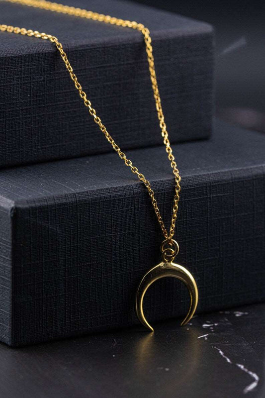 Crescent Moon Necklace | 925 Silver - YuuJewels