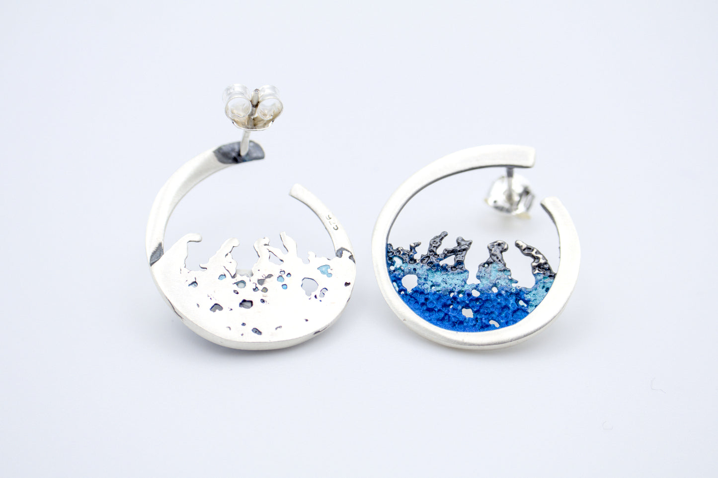 Ocean Ember 925 Earrings - YuuJewels