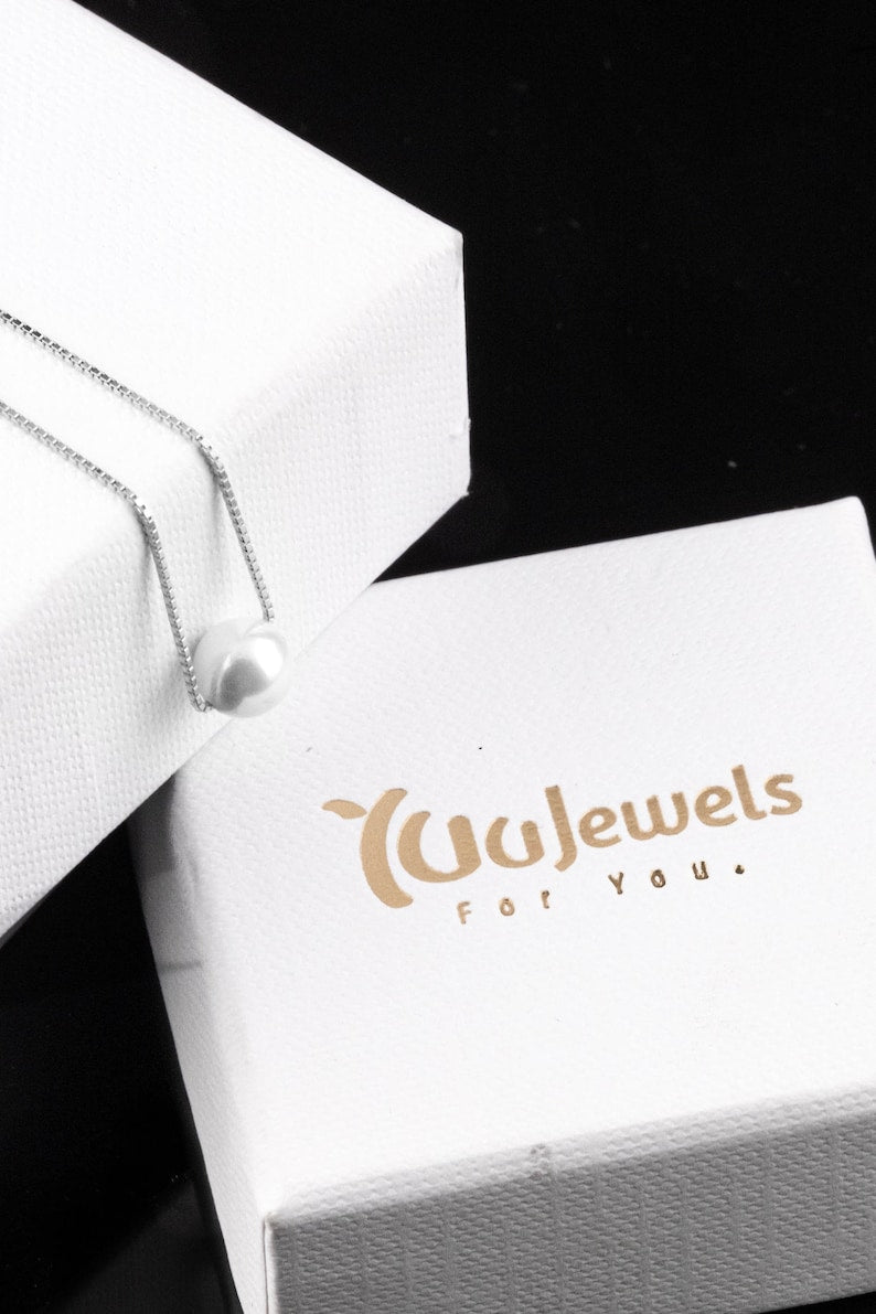 Minimalist Single Pearl Pendant | 925 Silver - YuuJewels
