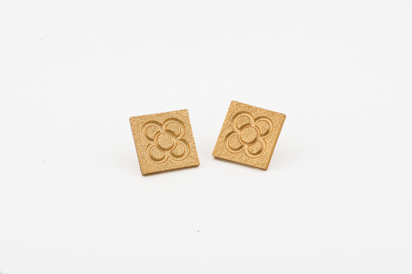 Square Catalan Panot Flower Earrings - YuuJewels