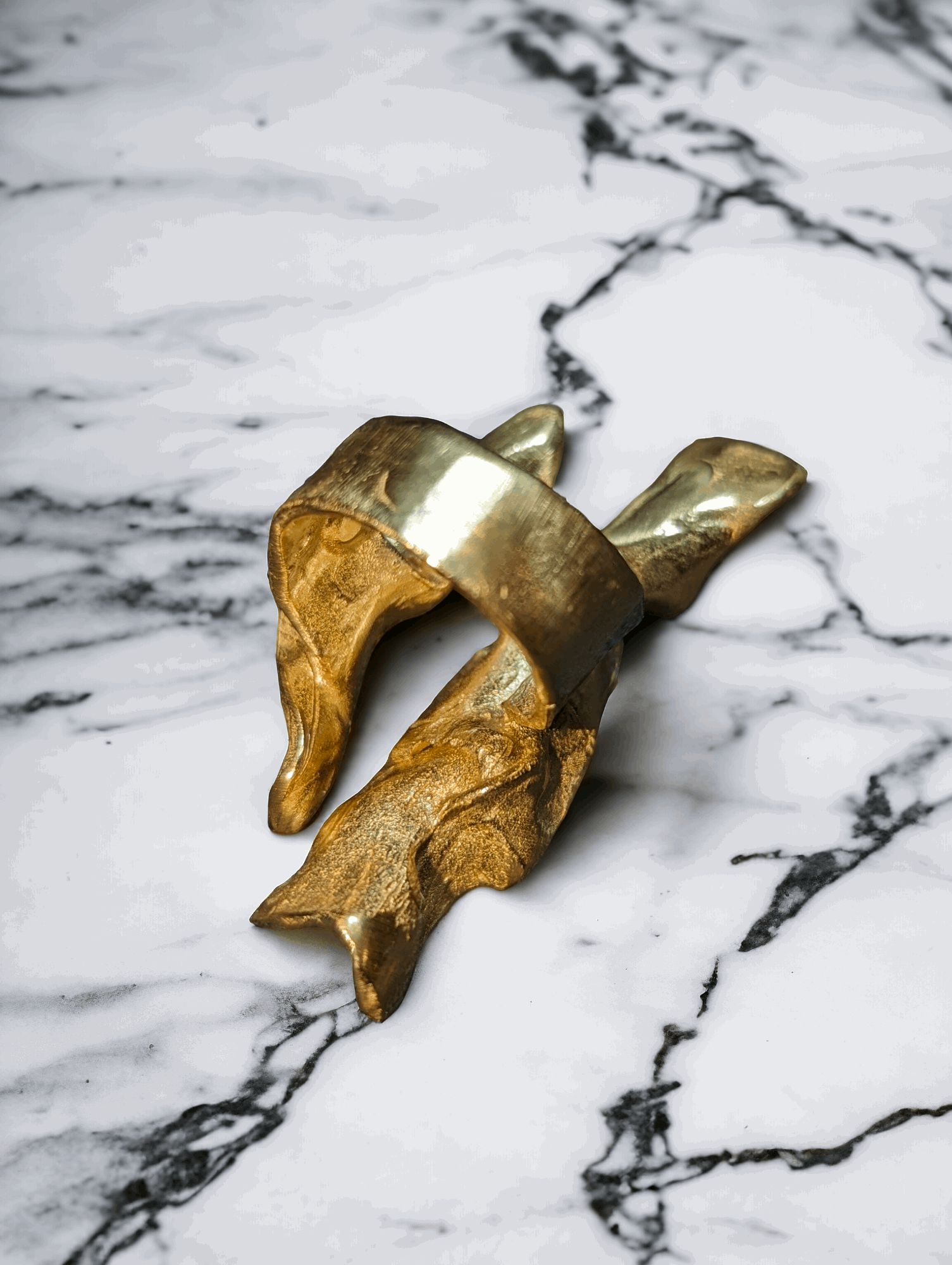 18K Gold Different Waves Ring for Women - YuuJewels 