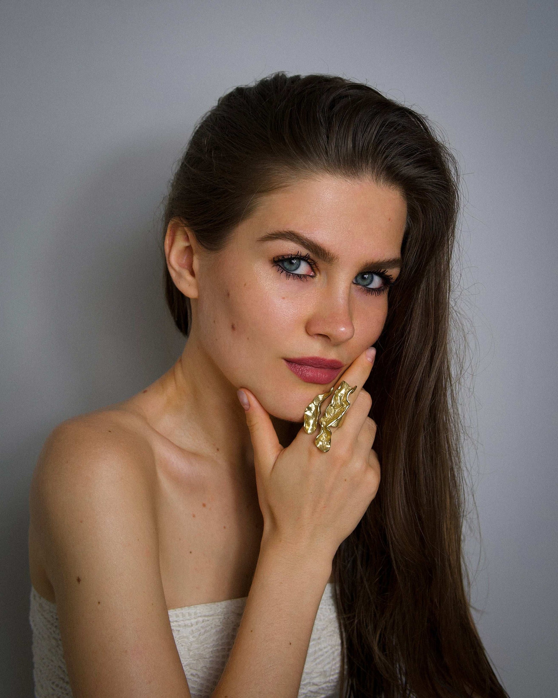 18K Gold Different Waves Ring for Women - YuuJewels 