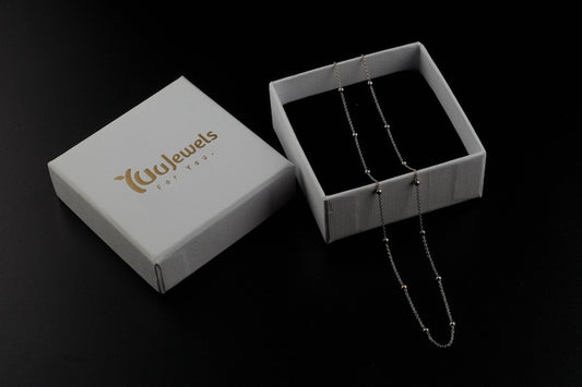 Ball Chain Satellite Necklace 925 Silver | 2 Color Options - YuuJewels 