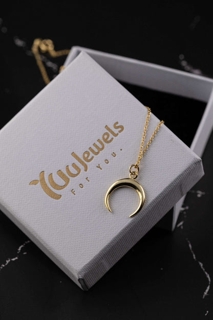 Crescent Moon Necklace | 925 Silver - YuuJewels 