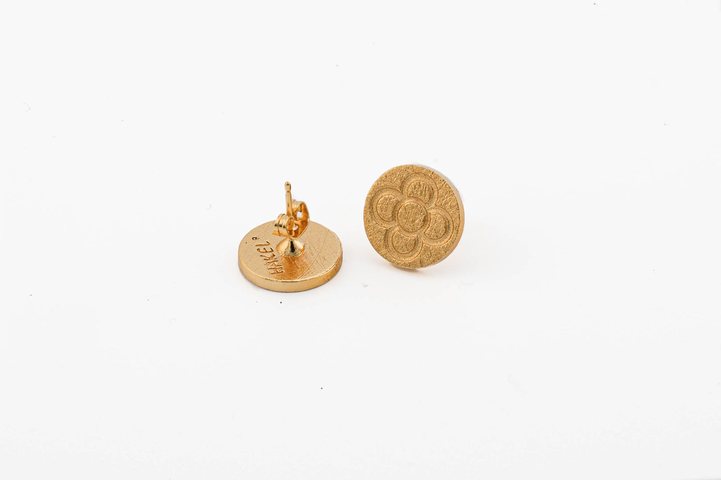 Round Catalan Panot Flower Earrings - Gold or Silver Plated - YuuJewels