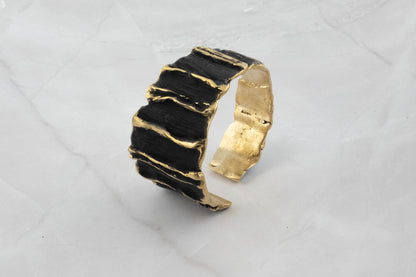 Textured Black & Gold Bracelet - YuuJewels