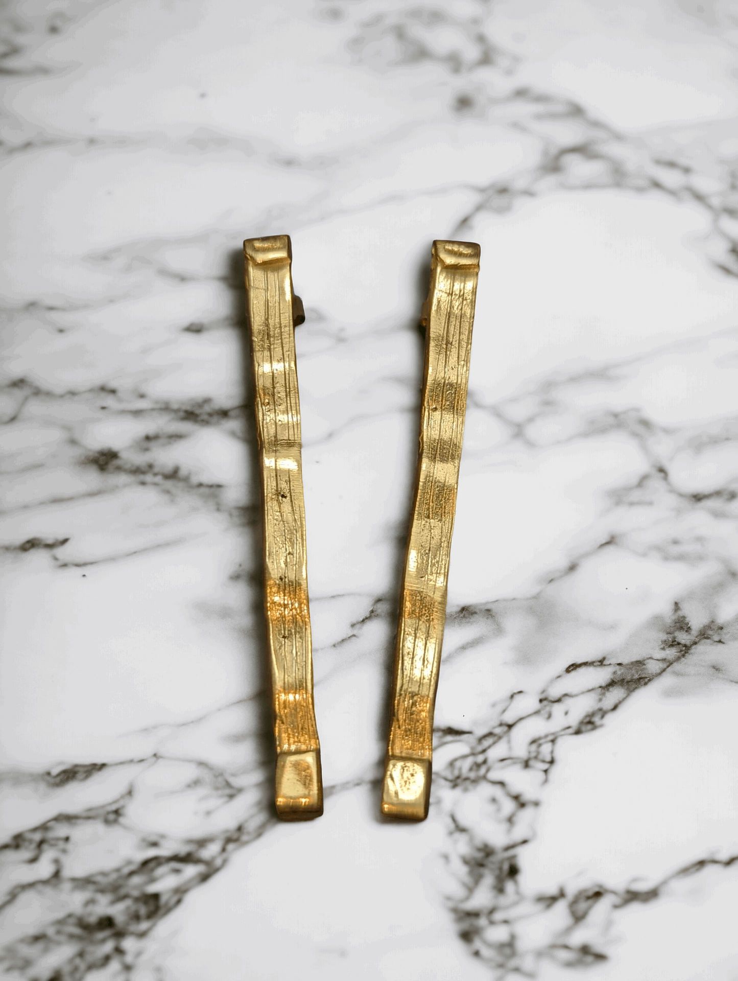 18K Gold Linear Drop Earrings