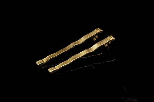 18K Gold Linear Drop Earrings