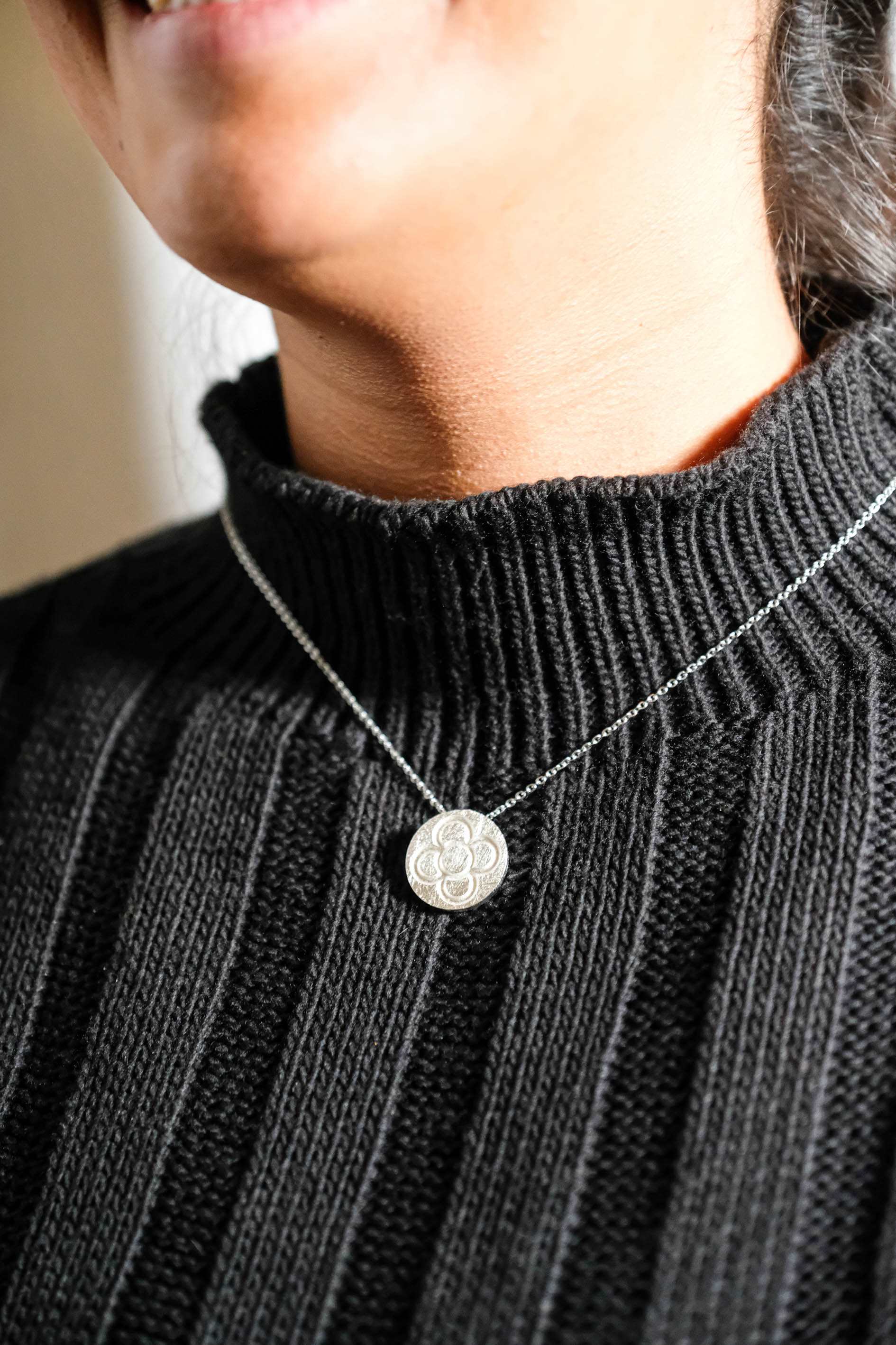 Round Catalan Panot Flower Pendant - 2 Sizes - YuuJewels 