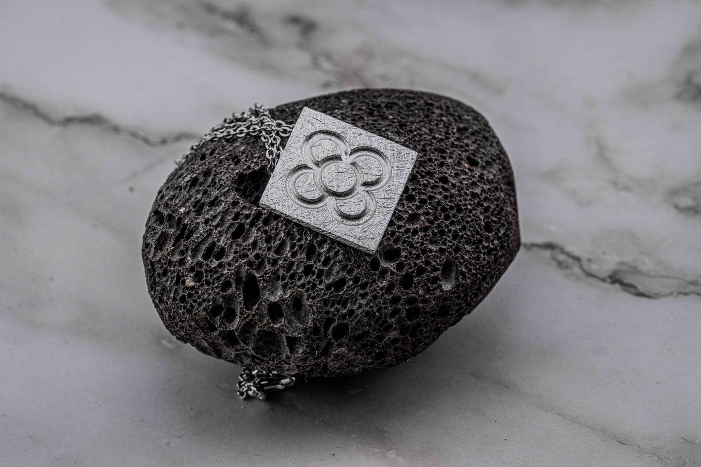 Square Catalan Panot Flower Pendant Necklace - YuuJewels 