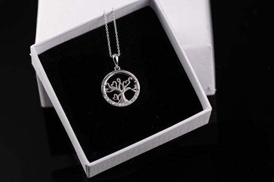 Tree of Life Zirconia Necklace | 925 Silver - YuuJewels 