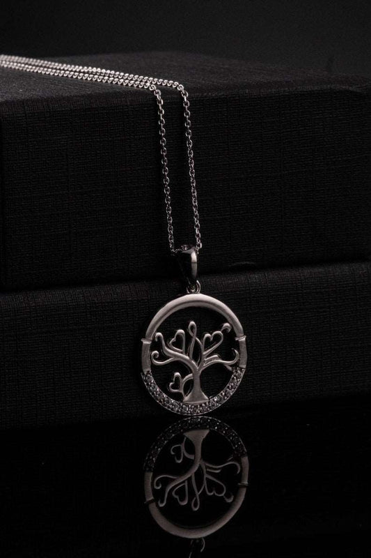 Tree of Life Zirconia Necklace | 925 Silver - YuuJewels 