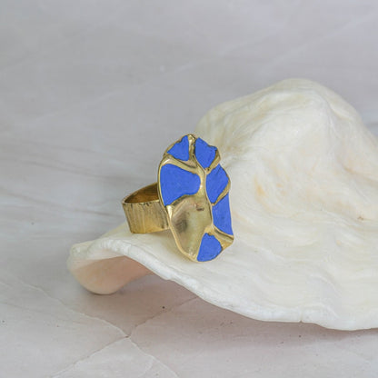 Blue Picasso Bronze Ring | 100% Adjustable - YuuJewels