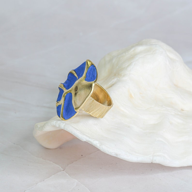 Blue Picasso Bronze Ring | 100% Adjustable - YuuJewels