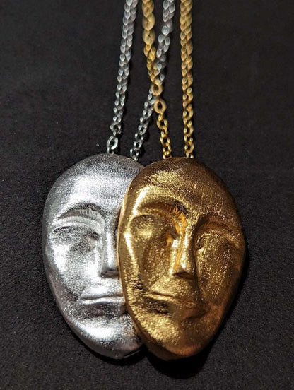 Antique Abstract Face Necklace