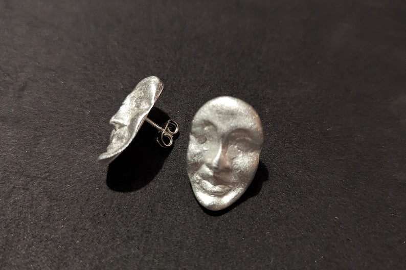 Antique Abstract Face Earrings - YuuJewels