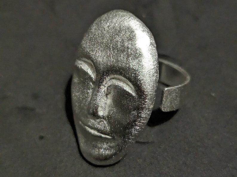 Antique Abstract Face Ring | 100% Adjustable - YuuJewels