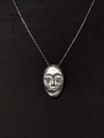 Antique Abstract Face Necklace