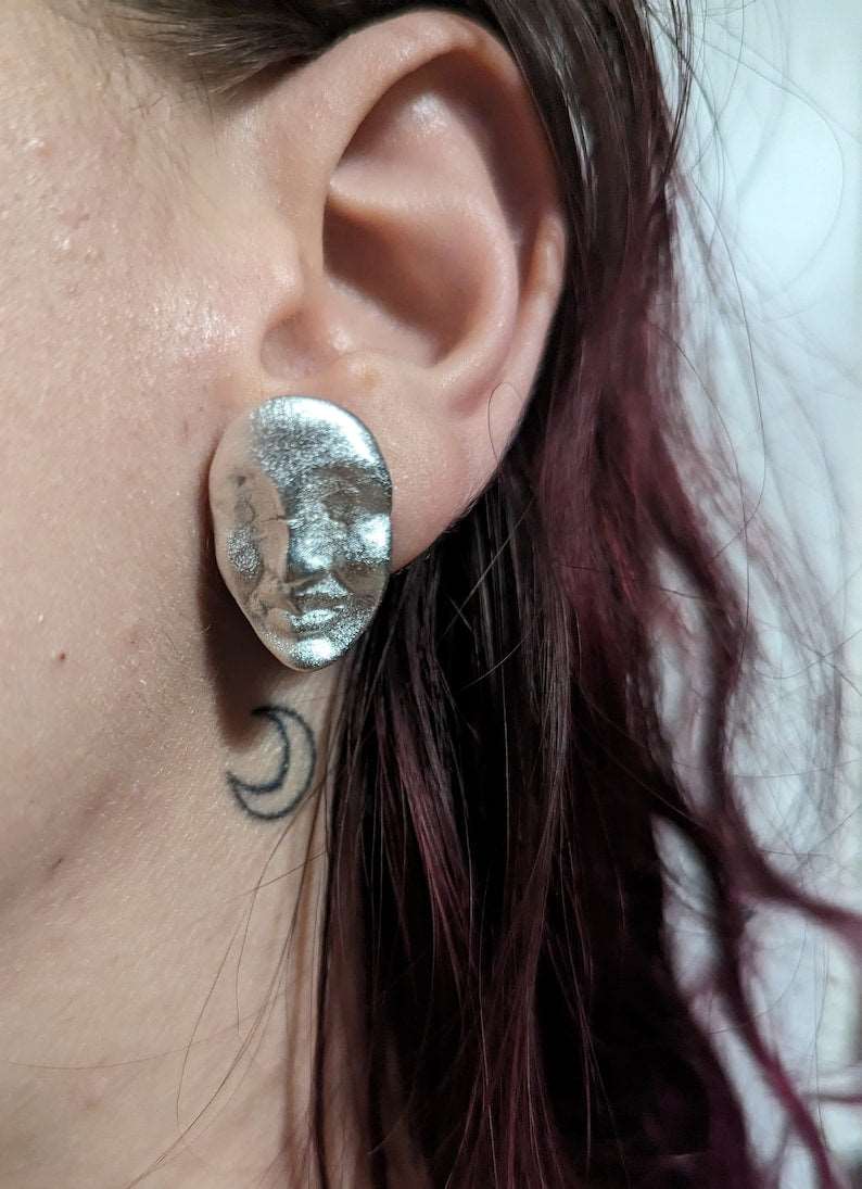 Antique Abstract Face Earrings