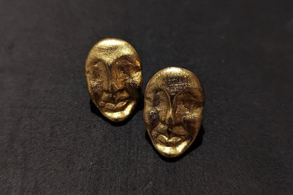 Antique Abstract Face Earrings - YuuJewels