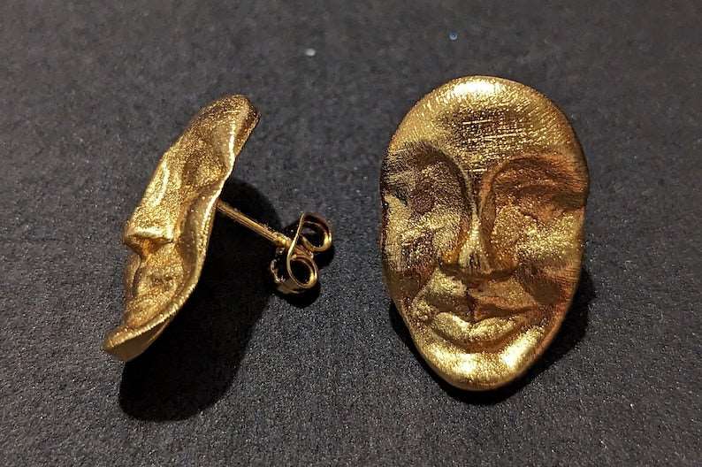 Antique Abstract Face Earrings