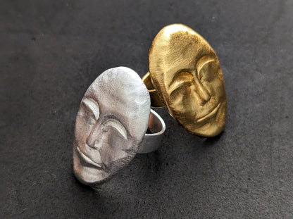 Antique Abstract Face Ring | 100% Adjustable - YuuJewels