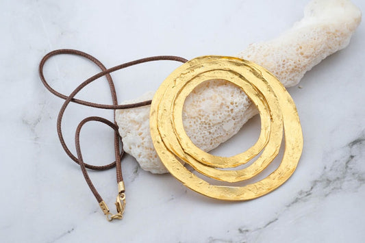 Golden & Silver Spiral Pendant Necklace