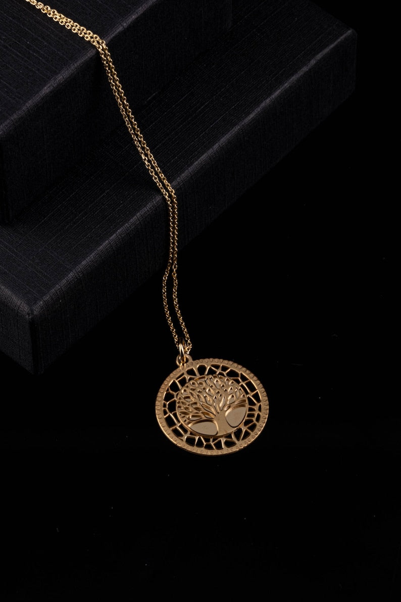 Tree of Life Pendant Necklace 925 Silver | 2 Color Options - YuuJewels