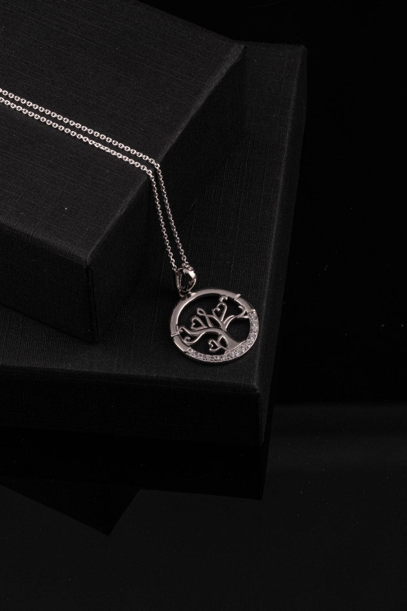 Tree of Life With Zirconia Necklace 925 Silver - YuuJewels