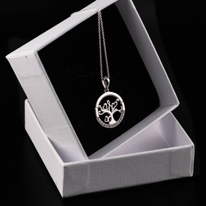 Tree of Life With Zirconia Necklace 925 Silver - YuuJewels