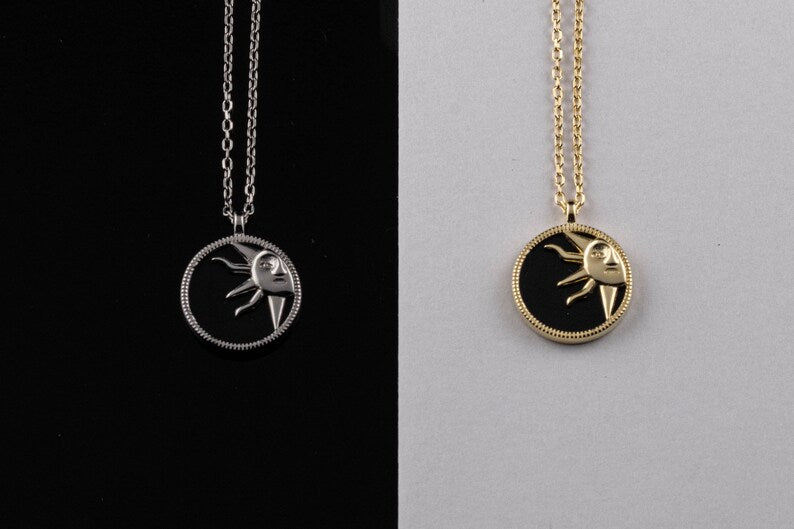 Sun Tarot Pendant Necklace 925 Silver | 2 Color Options - YuuJewels