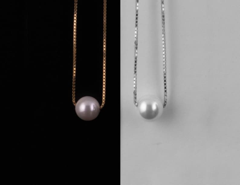 Minimalist Single Pearl Pendant 925 Silver | 2 Color Options - YuuJewels