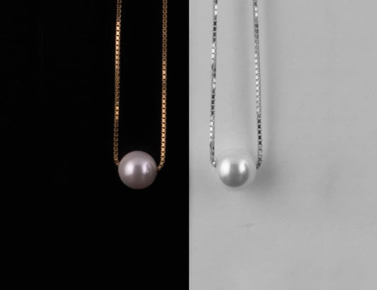 Minimalist Single Pearl Pendant 925 Silver | 2 Color Options