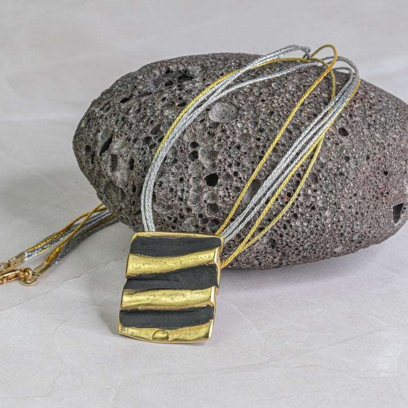 Egyptian Necklace with Black Horizontal Stripes