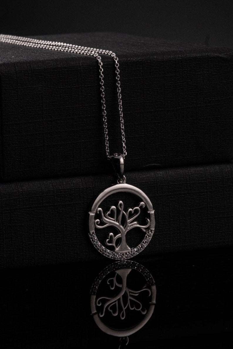 Tree of Life With Zirconia Necklace 925 Silver