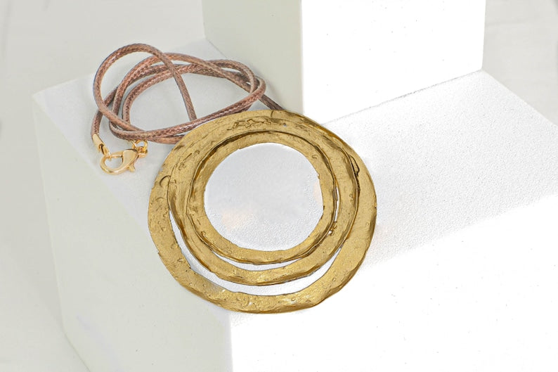 Golden & Silver Spiral Pendant Necklace - YuuJewels