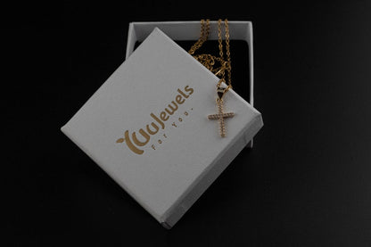 Zirconia Cross Necklace 925 Silver | 2 Color Options - YuuJewels