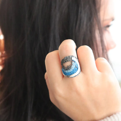 Ocean Ember 925 Ring - YuuJewels  